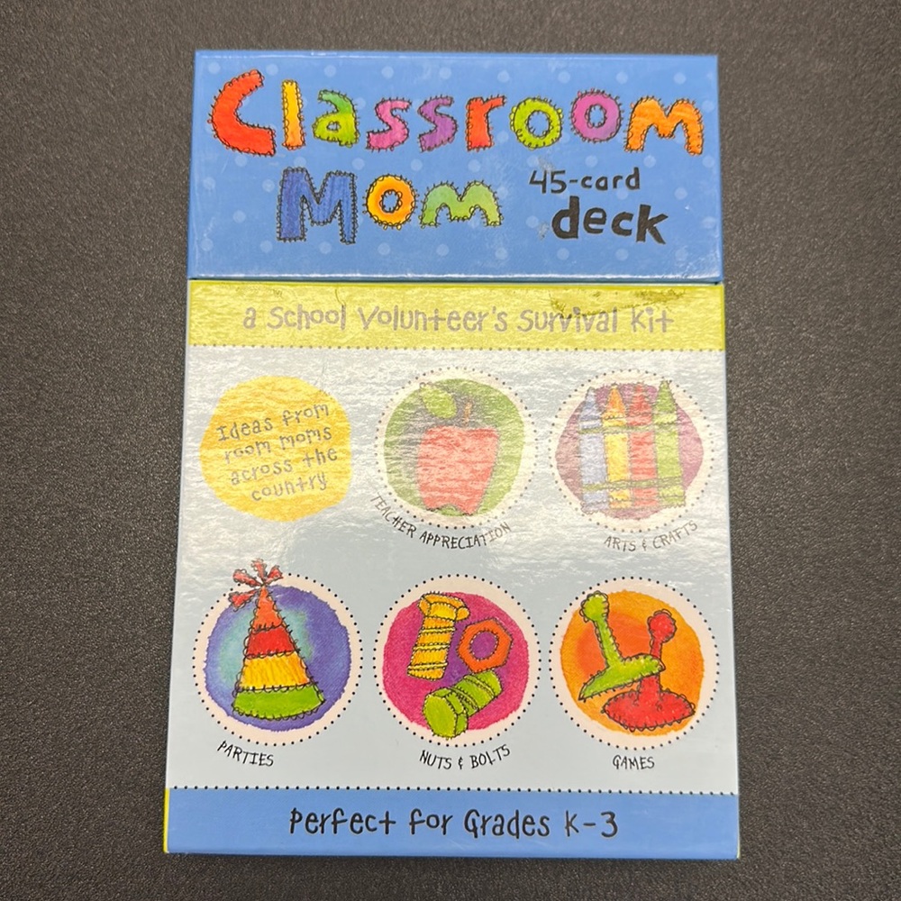 Classroom Mom 45 card set. A school volunteer’s survival kit grades k-3